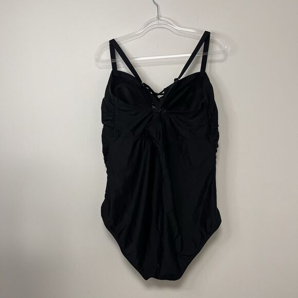 Torrid Slim Fix Lattice Black One Piece Swimsuit Size 3X Plus - Picture 5 of 8